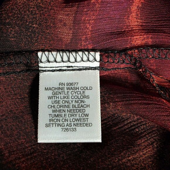 Liz Claiborne Petites Sunset Sheer Tunic Length Blouse Size Petite Large - Picture 8 of 8